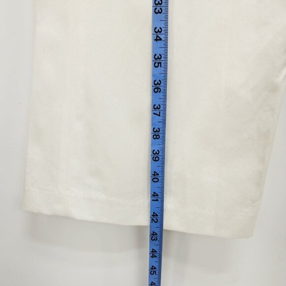 French Connection Womens White Cotton Straight-Leg Trousers high rise Size 6 - Picture 9 of 12